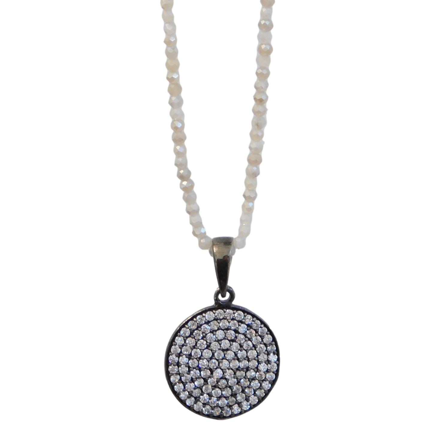 Gemstone Beaded Disc Necklace