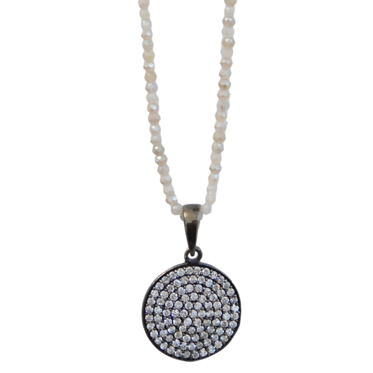 Gemstone Beaded Disc Necklace