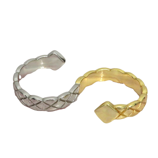 Two Tone Double Finger Snake Ring