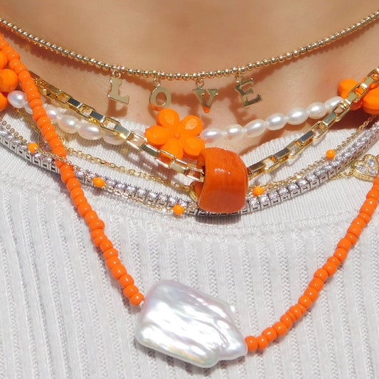 Orange Stone Necklace