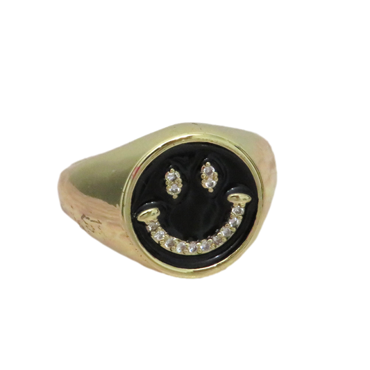 Enamel Smiley Ring
