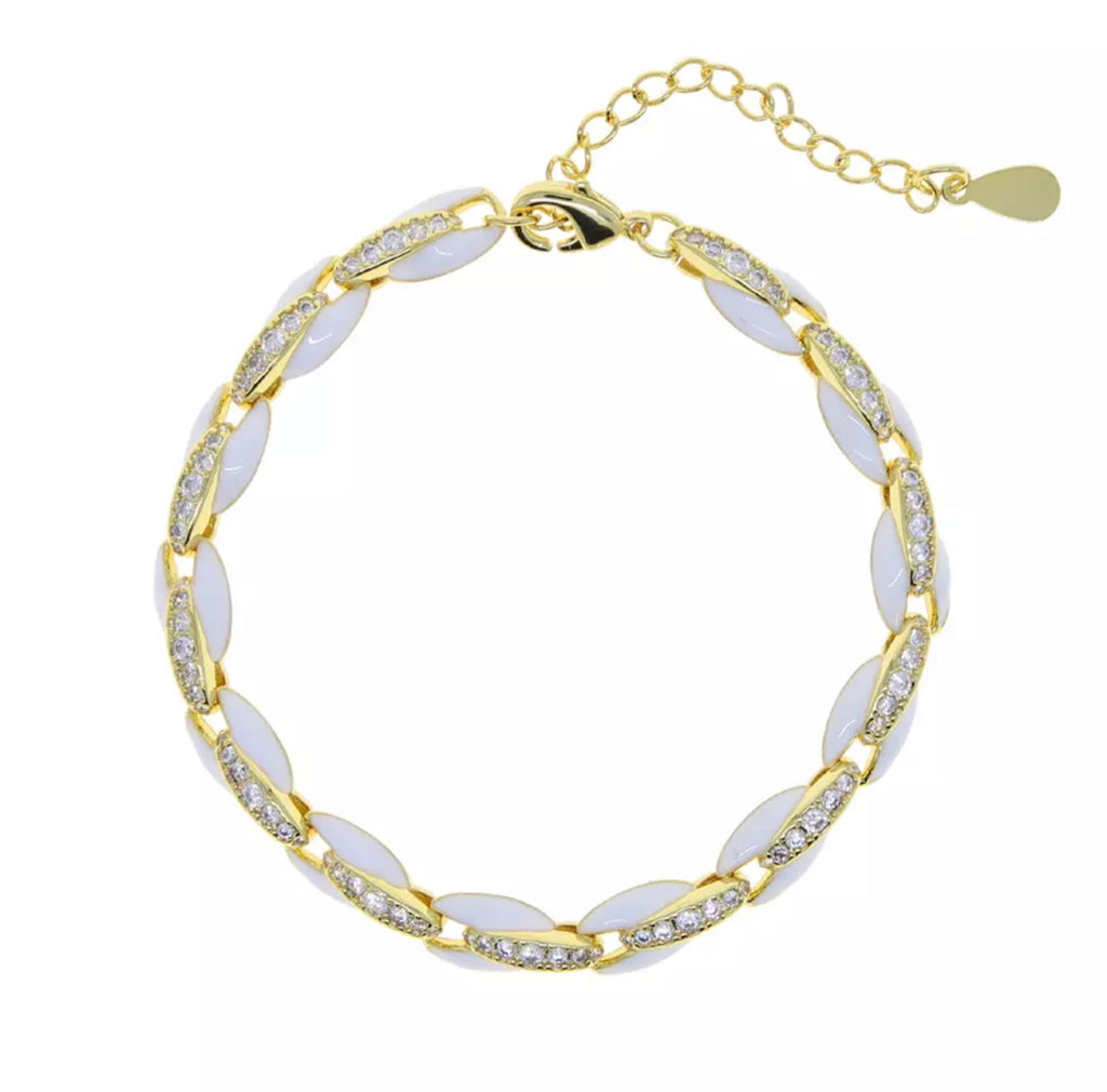 White Enamel Bracelet