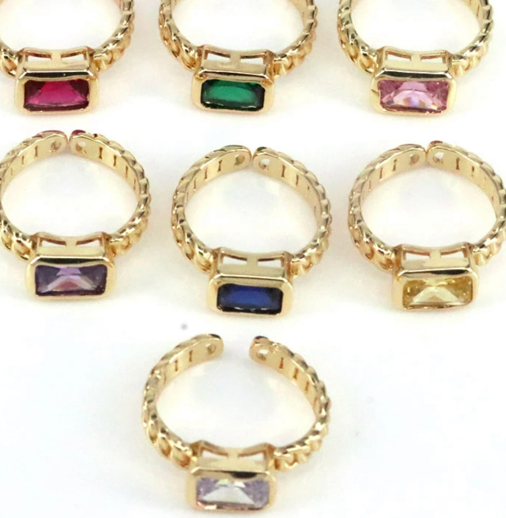 Adjustable Gem Rings